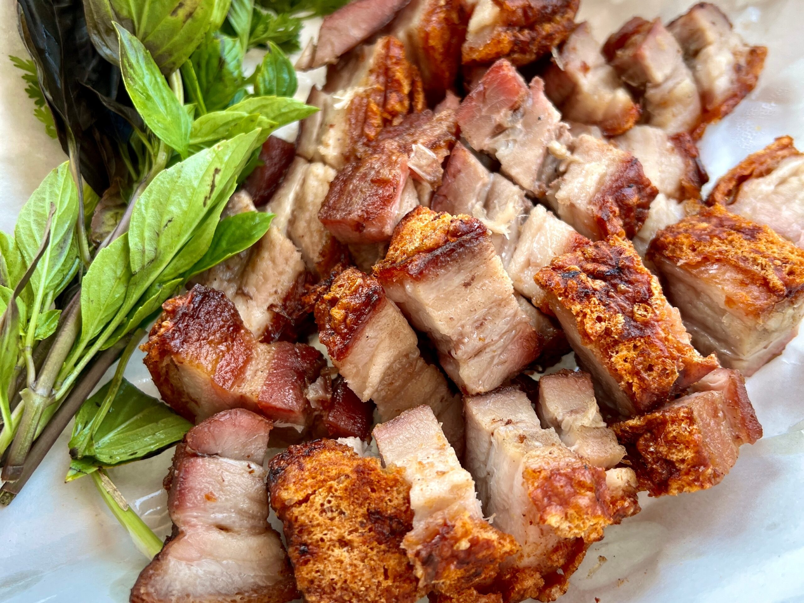 delicious,thai,food,,crispy,fried,pork